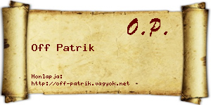 Off Patrik névjegykártya